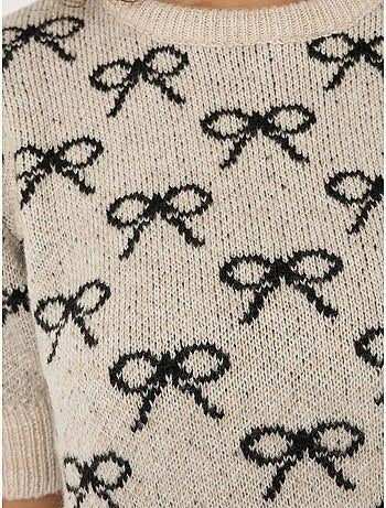 Pull à manches courtes à motif nœud