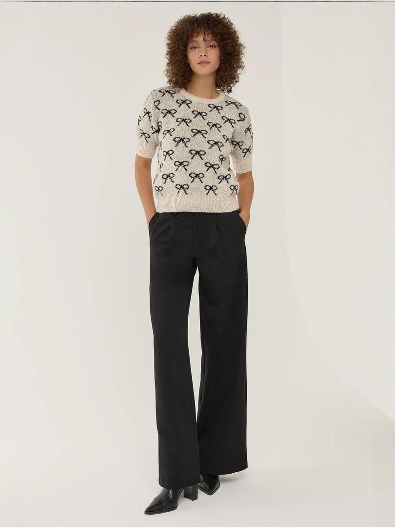 Pull à manches courtes à motif nœud Multicolore - Kiabi
