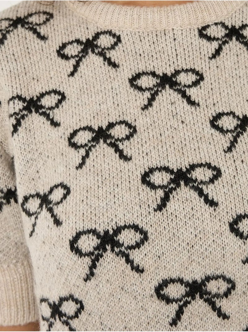 Pull à manches courtes à motif nœud Multicolore - Kiabi