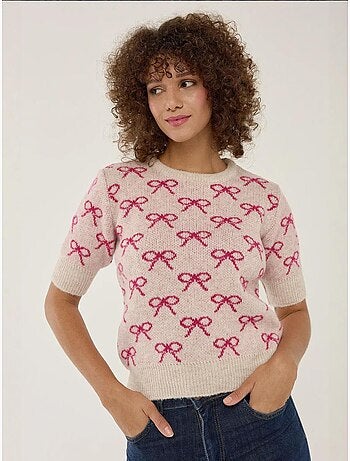 Pull à manches courtes à motif nœud