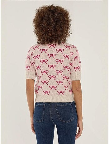 Pull à manches courtes à motif nœud