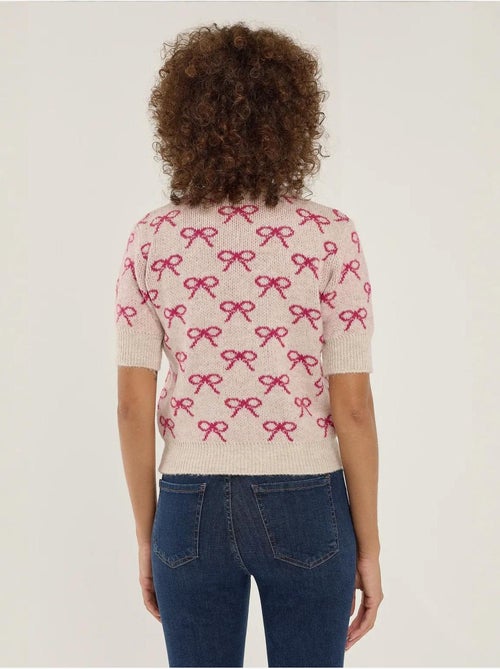 Pull à manches courtes à motif nœud - Kiabi