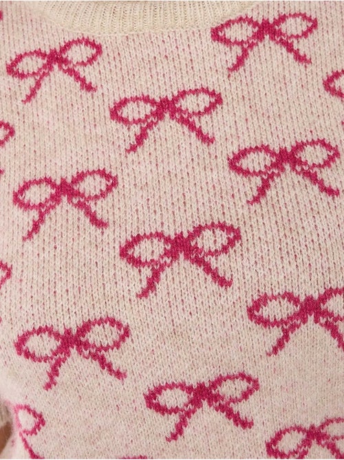 Pull à manches courtes à motif nœud - Kiabi