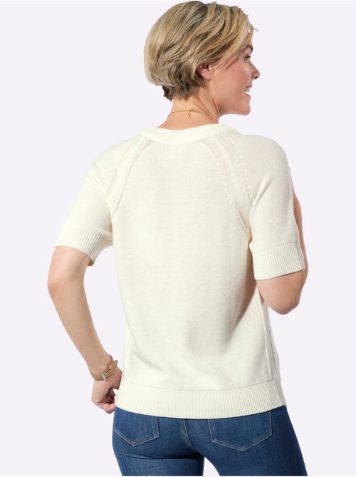 Pull à manches courtes avec encolure ronde et coutures raglan - Taille standard - Witt - Kiabi Pull à manches courtes avec encolure ronde et coutures raglan - Taille standard - Witt - Kiabi