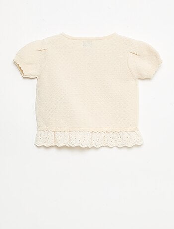 Pull à manches courtes avec nœuds fantaisies