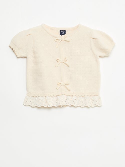 Pull à manches courtes avec nœuds fantaisies - Kiabi