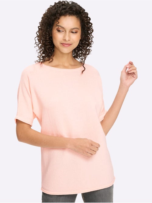 Pull à Manches Courtes Bords Roulés Aux Finitions - Taille Standard - Helline - Kiabi