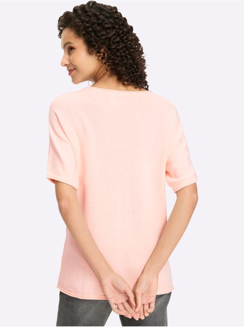 Pull à Manches Courtes Bords Roulés Aux Finitions - Taille Standard - Helline - Kiabi