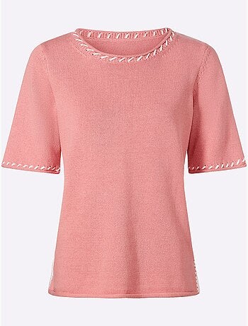 Pull à Manches Courtes Contrastes Mode - Taille Standard - Helline