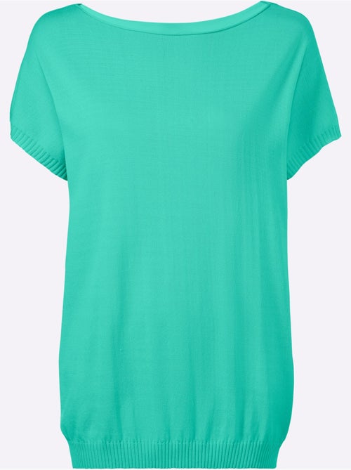 Pull à manches courtes coupe ample - taille standard - helline - Kiabi Pull à manches courtes coupe ample - taille standard - helline - Kiabi