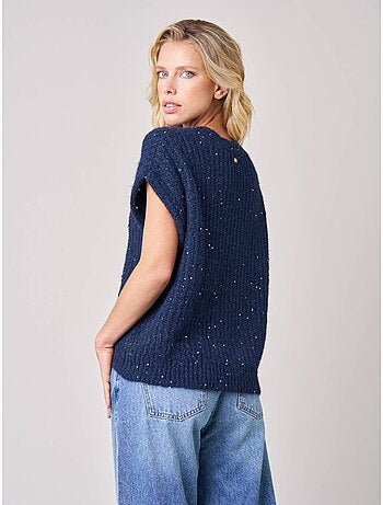 Pull à manches courtes femme en maille douce 'deeluxe'