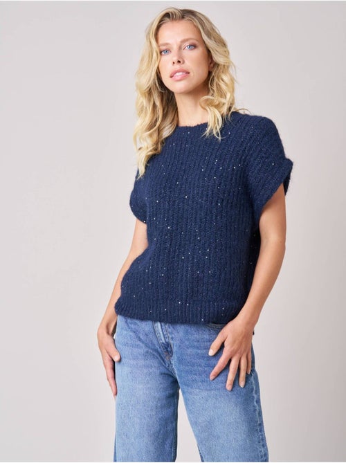 Pull à manches courtes femme en maille douce 'deeluxe' - Kiabi Pull à manches courtes femme en maille douce 'deeluxe' - Kiabi