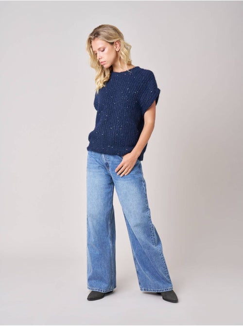 Pull à manches courtes femme en maille douce 'deeluxe' - Kiabi Pull à manches courtes femme en maille douce 'deeluxe' - Kiabi