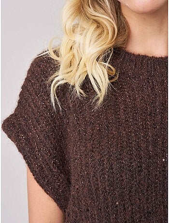 Pull à manches courtes femme en maille douce 'deeluxe'