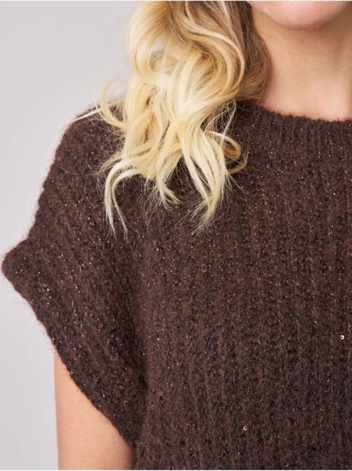 Pull à manches courtes femme en maille douce 'deeluxe' - Kiabi