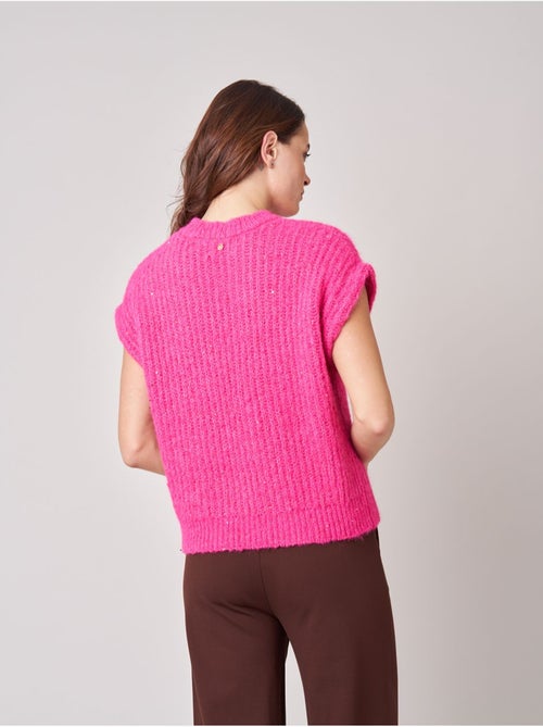 Pull à manches courtes femme en maille douce 'deeluxe' - Kiabi Pull à manches courtes femme en maille douce 'deeluxe' - Kiabi