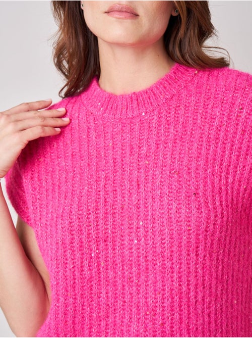 Pull à manches courtes femme en maille douce 'deeluxe' - Kiabi Pull à manches courtes femme en maille douce 'deeluxe' - Kiabi