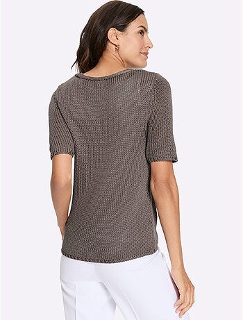 Pull à Manches Courtes Fil Fantaisie Facile D'entretien - Taille Standard - Witt