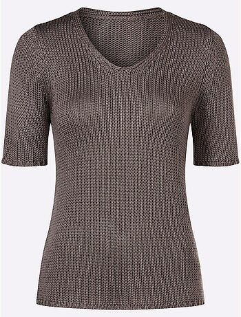 Pull à Manches Courtes Fil Fantaisie Facile D'entretien - Taille Standard - Witt