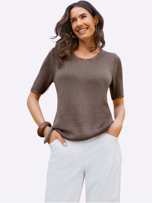 Pull à Manches Courtes Fil Fantaisie Facile D'entretien - Taille Standard - Witt - Kiabi