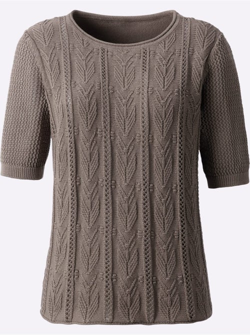 Pull à Manches Courtes Motif Tricoté Affinant - Taille Standard - Witt - Kiabi