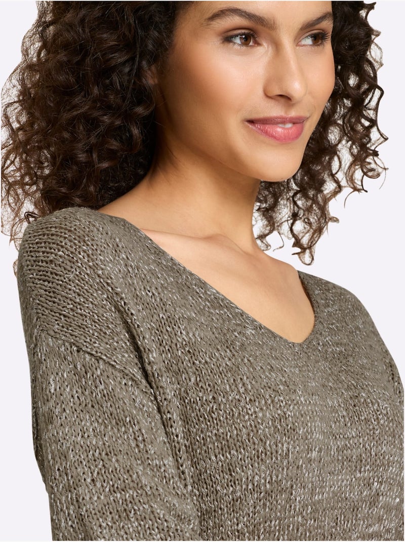 Pull à Manches Courtes Tricot Estival Très Léger - Taille Standard - Helline Beige - Kiabi