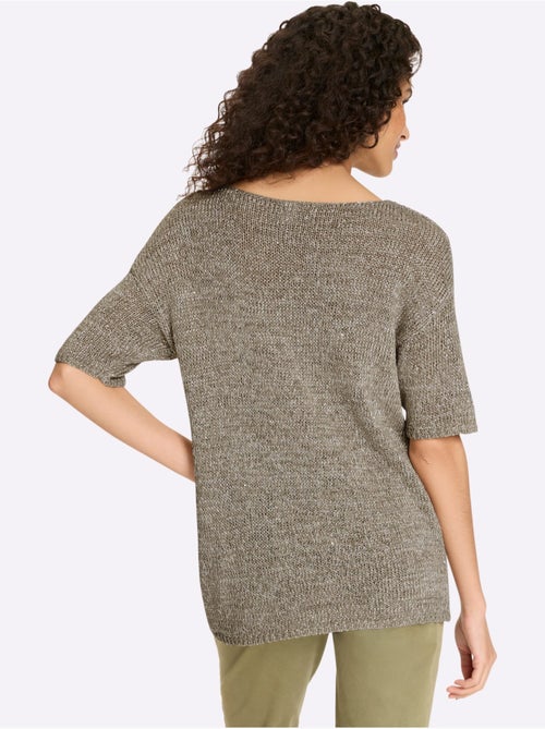 Pull à Manches Courtes Tricot Estival Très Léger - Taille Standard - Helline - Kiabi