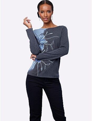 Pull à manches longues 30% laine - taille standard - helline