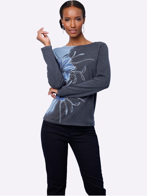 Pull à manches longues 30% laine - taille standard - helline - Kiabi