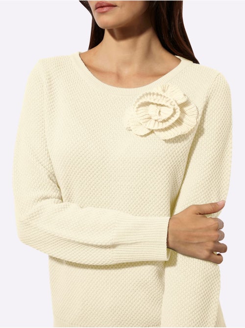Pull à Manches Longues 30% Laine - Taille Standard - Helline - Kiabi Pull à Manches Longues 30% Laine - Taille Standard - Helline - Kiabi