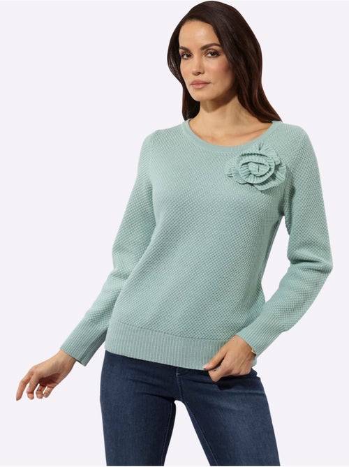 Pull à Manches Longues 30% Laine - Taille Standard - Helline - Kiabi Pull à Manches Longues 30% Laine - Taille Standard - Helline - Kiabi