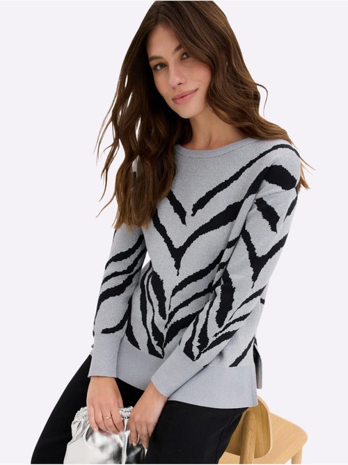Pull à manches longues 5% fils métallisés - taille standard - witt - Kiabi