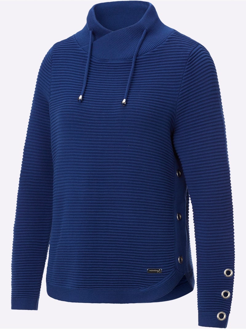 Pull à manches longues 50% coton - taille standard - witt Bleu roi - Kiabi