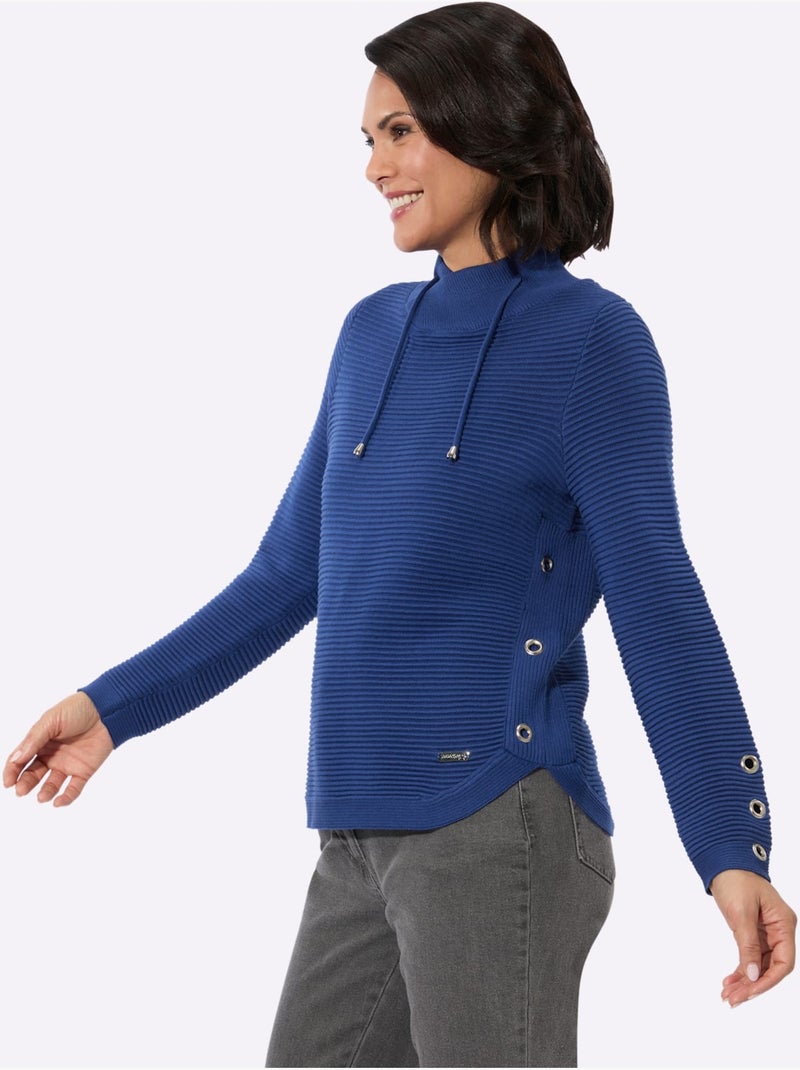 Pull à manches longues 50% coton - taille standard - witt Bleu roi - Kiabi