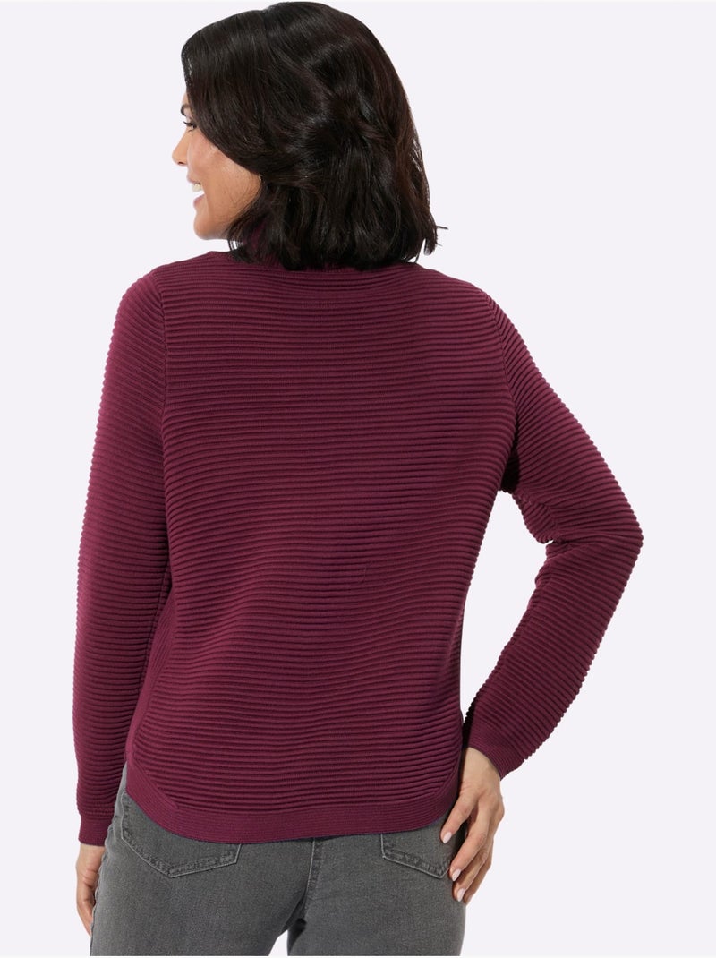 Pull à manches longues 50% coton - taille standard - witt Bordeaux - Kiabi
