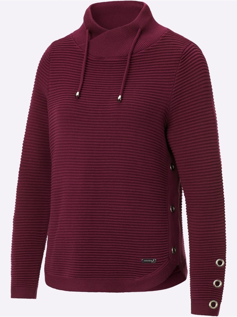 Pull à manches longues 50% coton - taille standard - witt Bordeaux - Kiabi