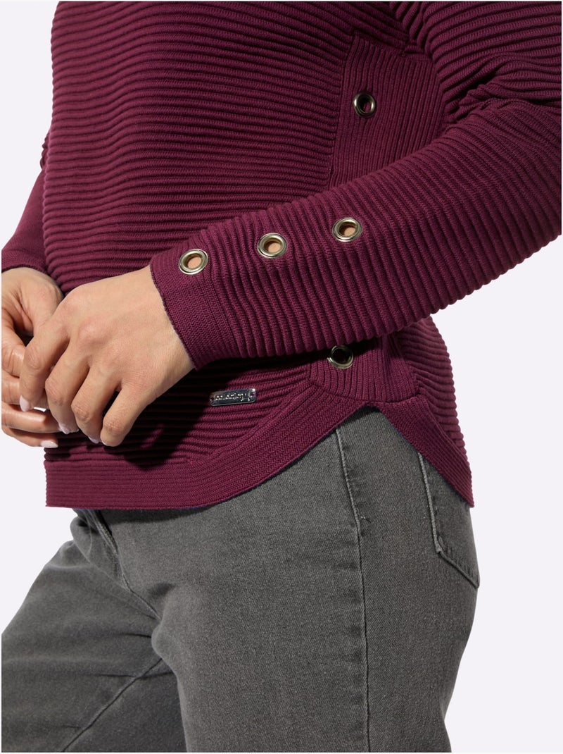 Pull à manches longues 50% coton - taille standard - witt Bordeaux - Kiabi