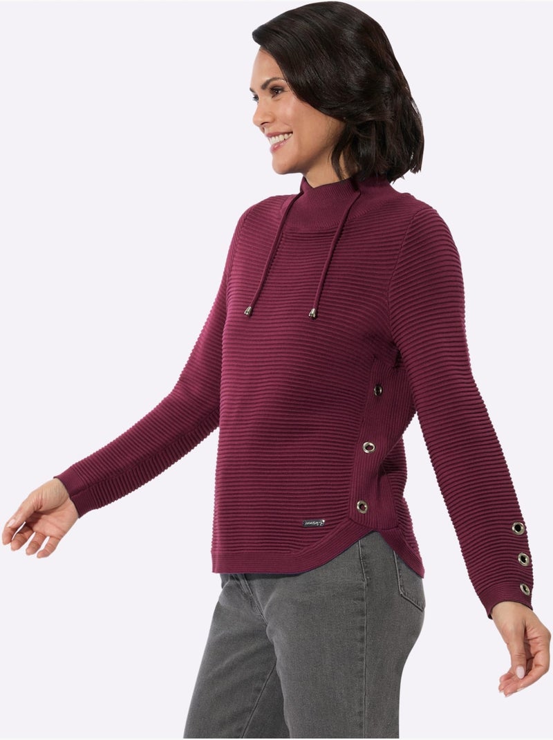 Pull à manches longues 50% coton - taille standard - witt Bordeaux - Kiabi