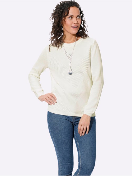 Pull à Manches Longues 50% Coton - Taille Standard - Witt - Kiabi Pull à Manches Longues 50% Coton - Taille Standard - Witt - Kiabi