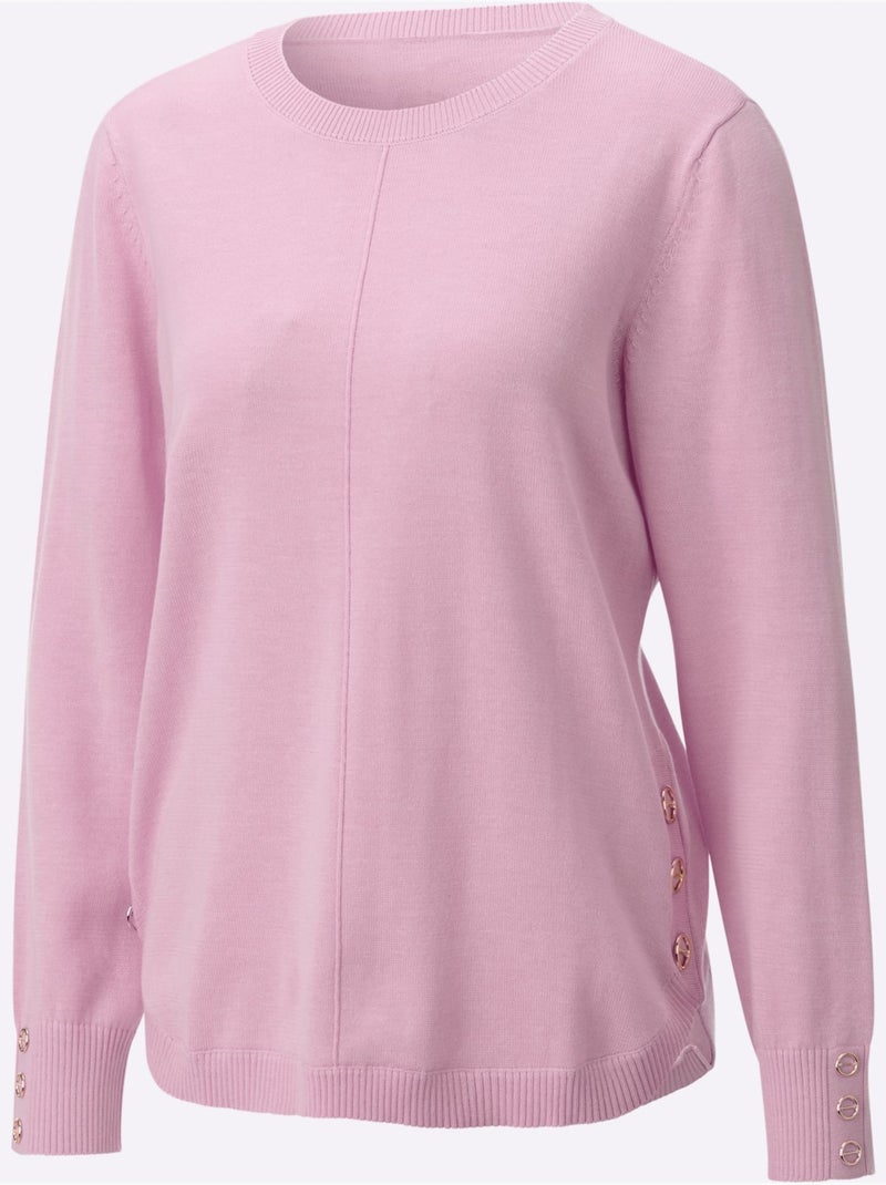 Pull à Manches Longues 50% Coton - Taille Standard - Witt Rose - Kiabi