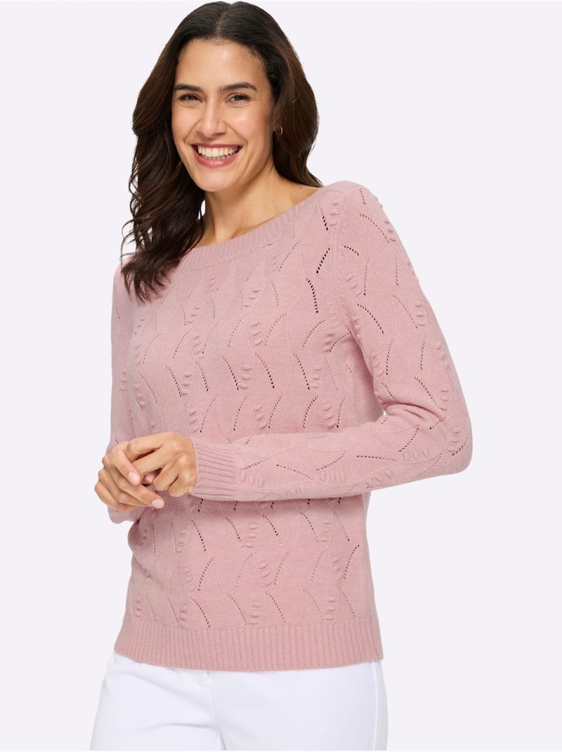 Pull à Manches Longues 50% Viscose - Taille Standard - Witt Rose/Sable - Kiabi