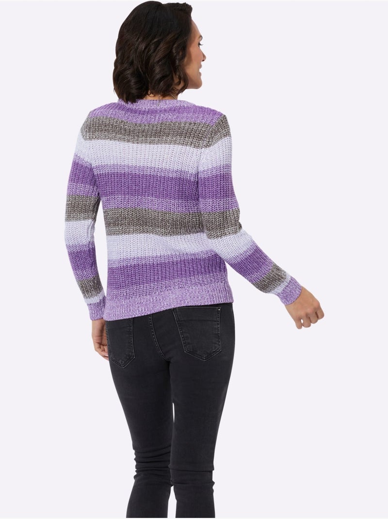 Pull à manches longues 55% coton - taille standard - witt Violet - Kiabi