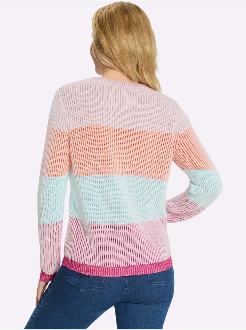Pull à Manches Longues 60% Coton - Taille Standard - Moda Vilona Rose fushia - Kiabi
