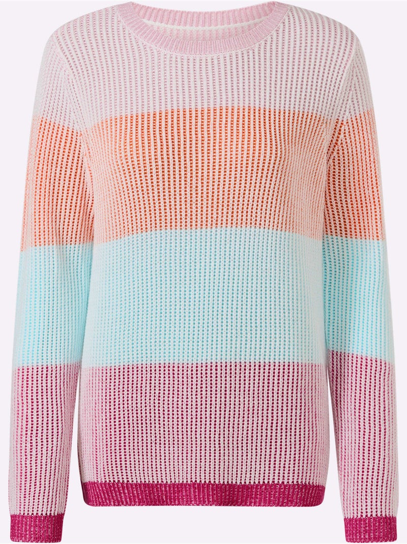Pull à Manches Longues 60% Coton - Taille Standard - Moda Vilona Rose fushia - Kiabi