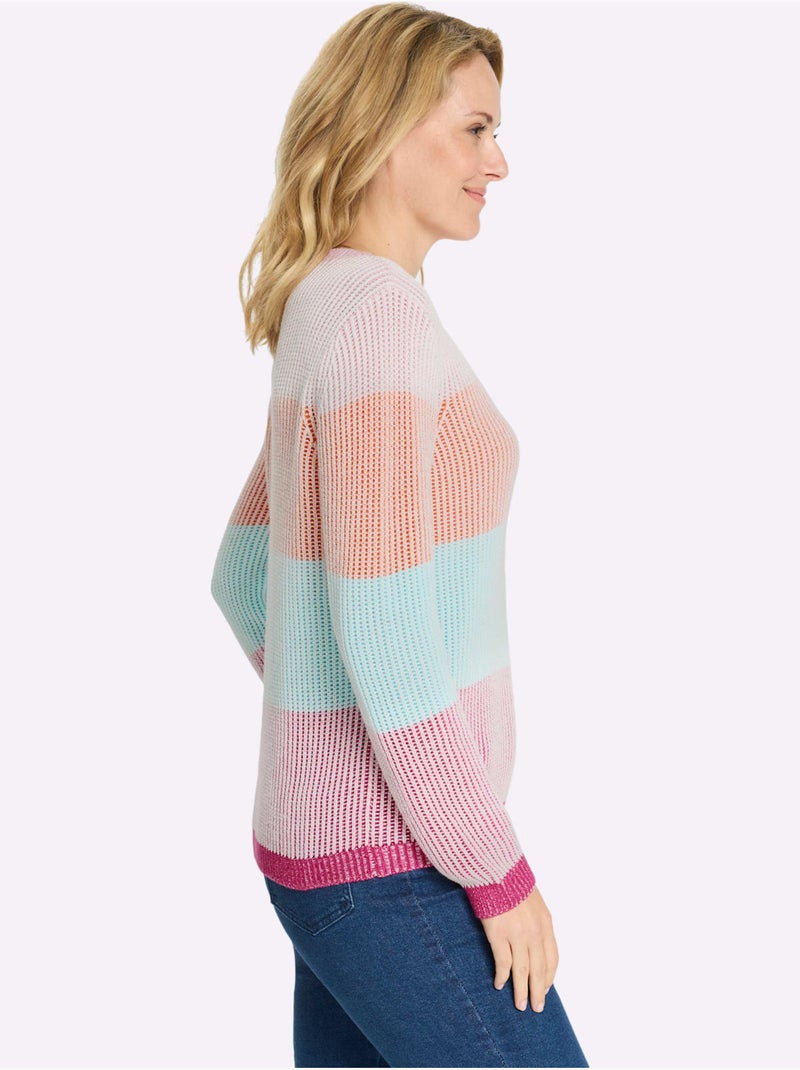 Pull à Manches Longues 60% Coton - Taille Standard - Moda Vilona Rose fushia - Kiabi