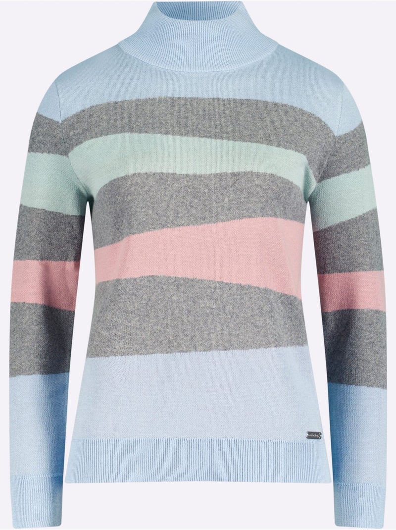 Pull à manches longues 64% coton - taille standard - witt Gris Bleu - Kiabi