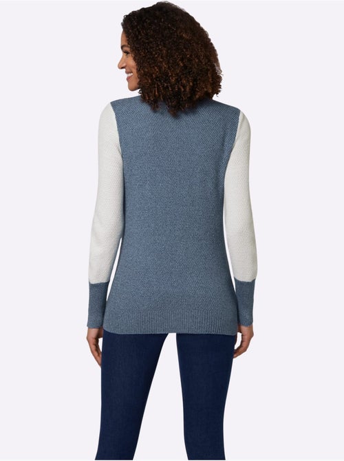 Pull à manches longues à col montant avec détails côtelés - taille standard - witt - Kiabi Pull à manches longues à col montant avec détails côtelés - taille standard - witt - Kiabi