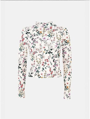 Pull à manches longues à imprimé floral