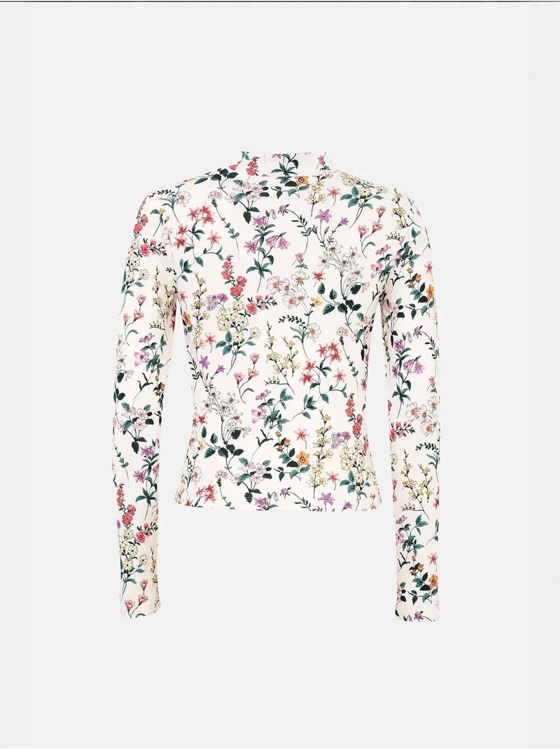 Pull à manches longues à imprimé floral Multicolore - Kiabi
