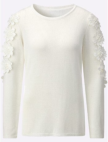 Pull à Manches Longues Applications Florales - Taille Standard - Helline